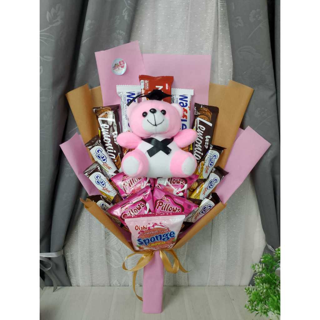 Bucket boneka wisuda Bucket snack bouquet wisuda