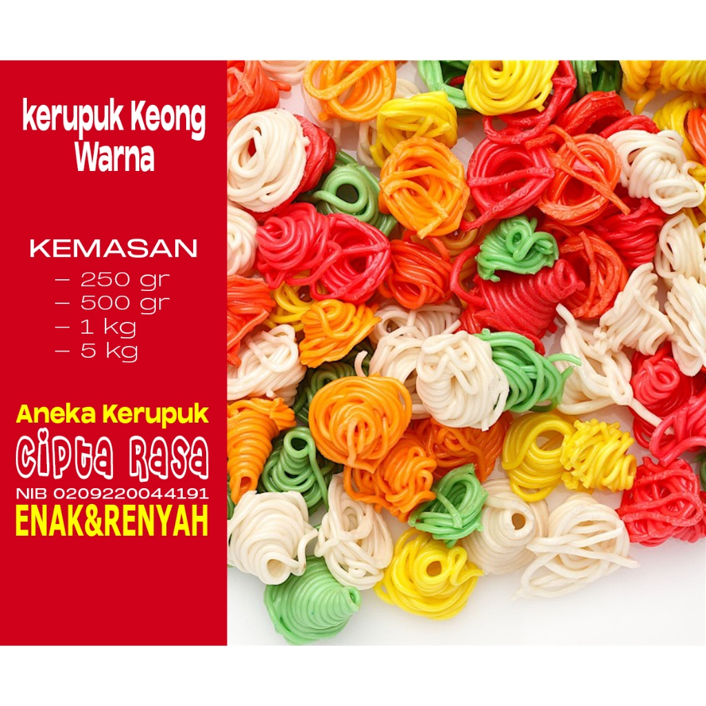 

KERUPUK KEONG MINI ANEKA WARNA KEMASAN 1 KG