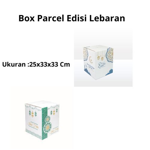 

Box Kemasan Parcel Lebaran 25x25x33 Cm Kardus Sembako Roti Sirup Eid Mubarak Dus Paket Idul Fitri