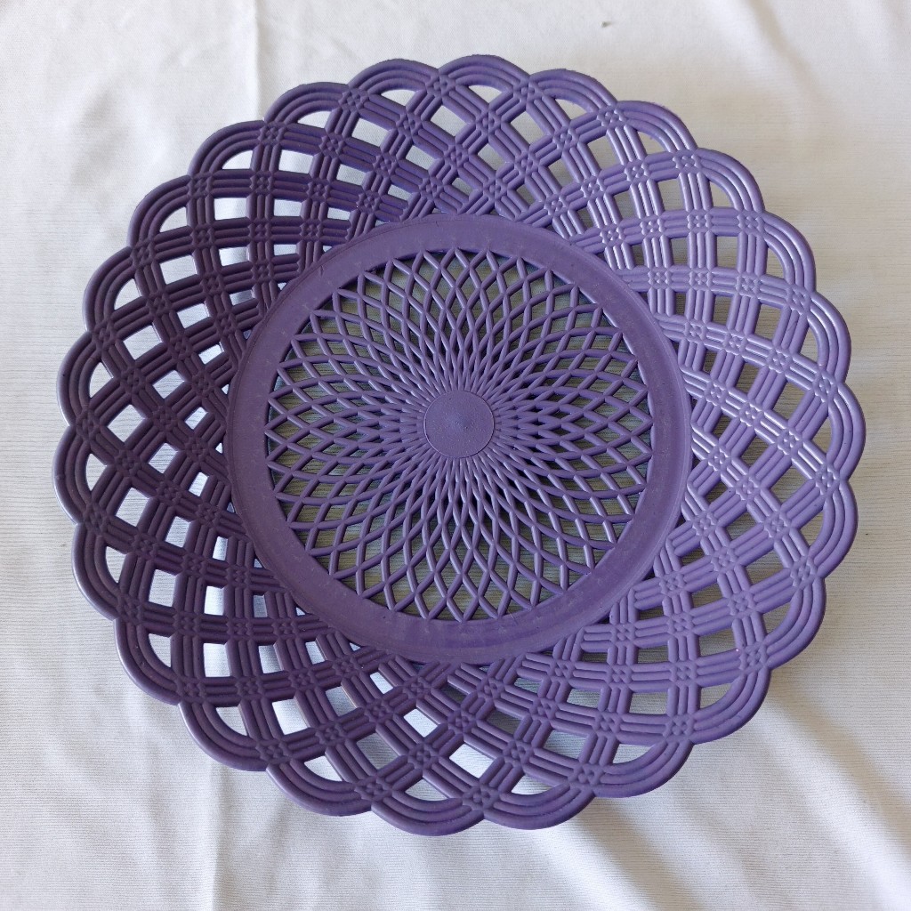 (1 Lusin) Piring Rotan Dx / Piring Plastik / Piring Anyam Cantik