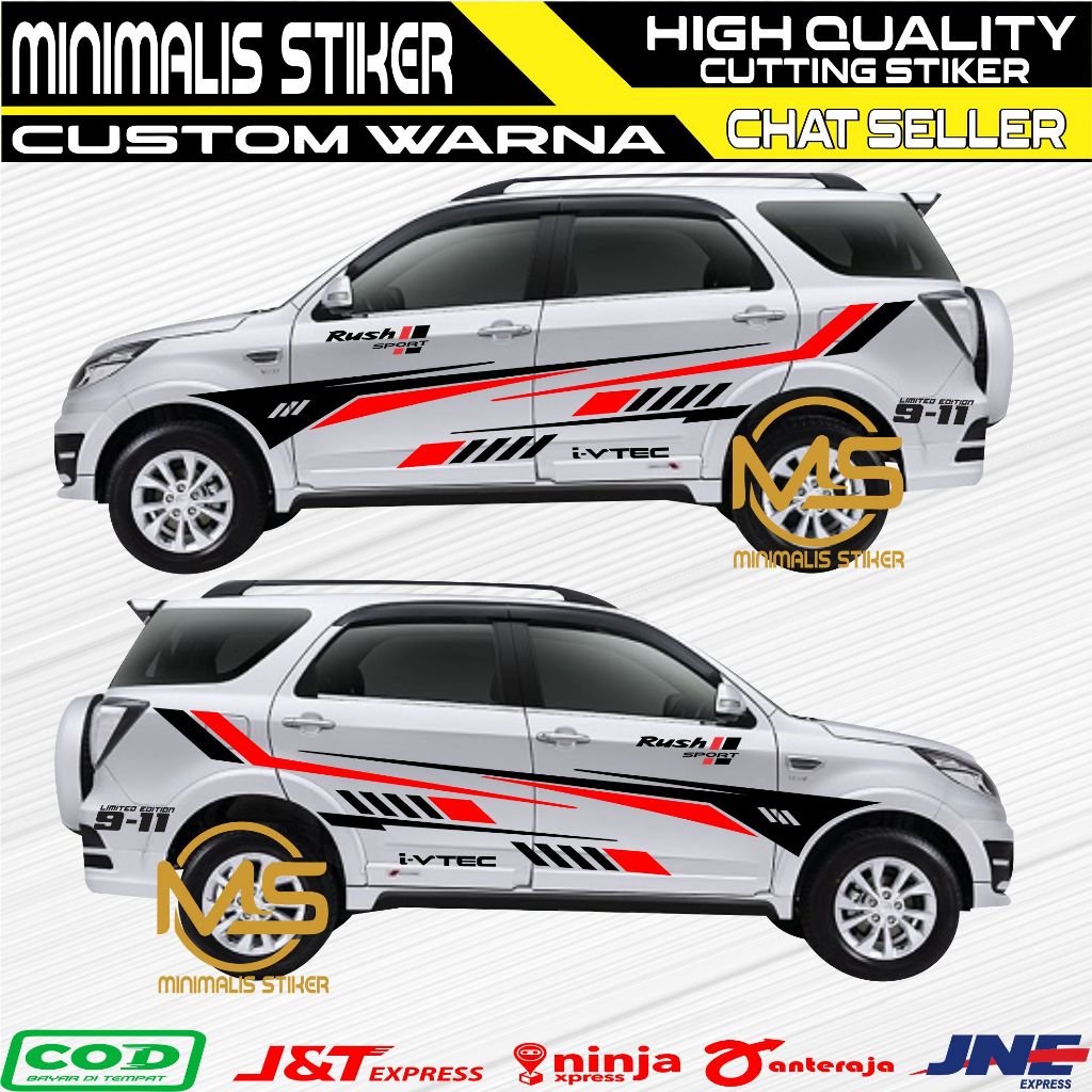 NEW Stiker mobil toyota rush stiker body samping mobil rush stiker rush keren stiker variasi mobil r