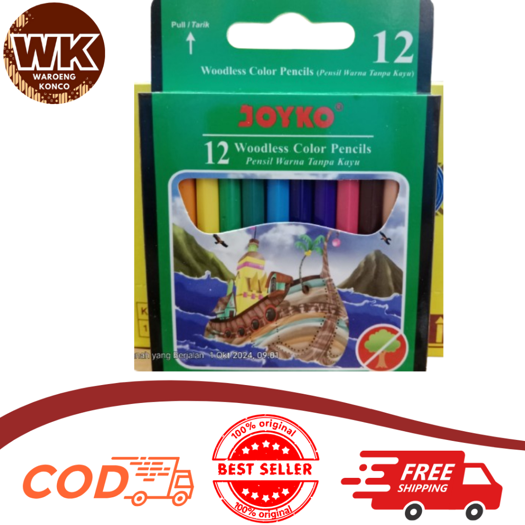 

JOYKO Pensil Warna CP-107 PENDEK (12 WARNA)