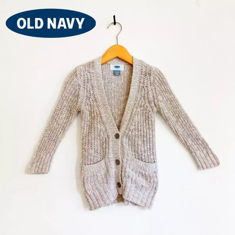Cardigan outer knit rajut kepang bukaan kancing anak 2-3 Thn 0LD N4VY coklat pl