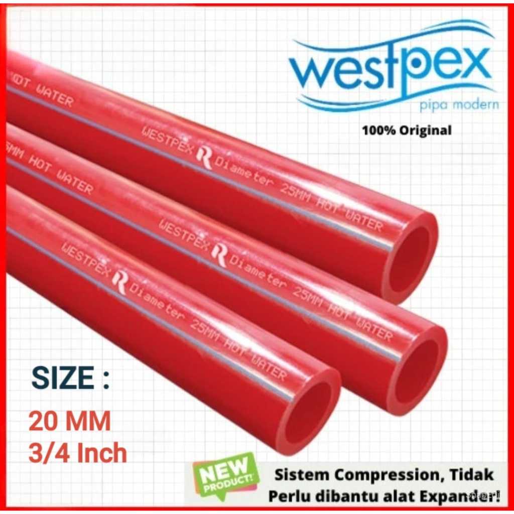 Selang Westpex Red 20mm 3/4" 3/4 inch Selang Pipa Westpex Merah Hot Air Panas 50 METER Wespex