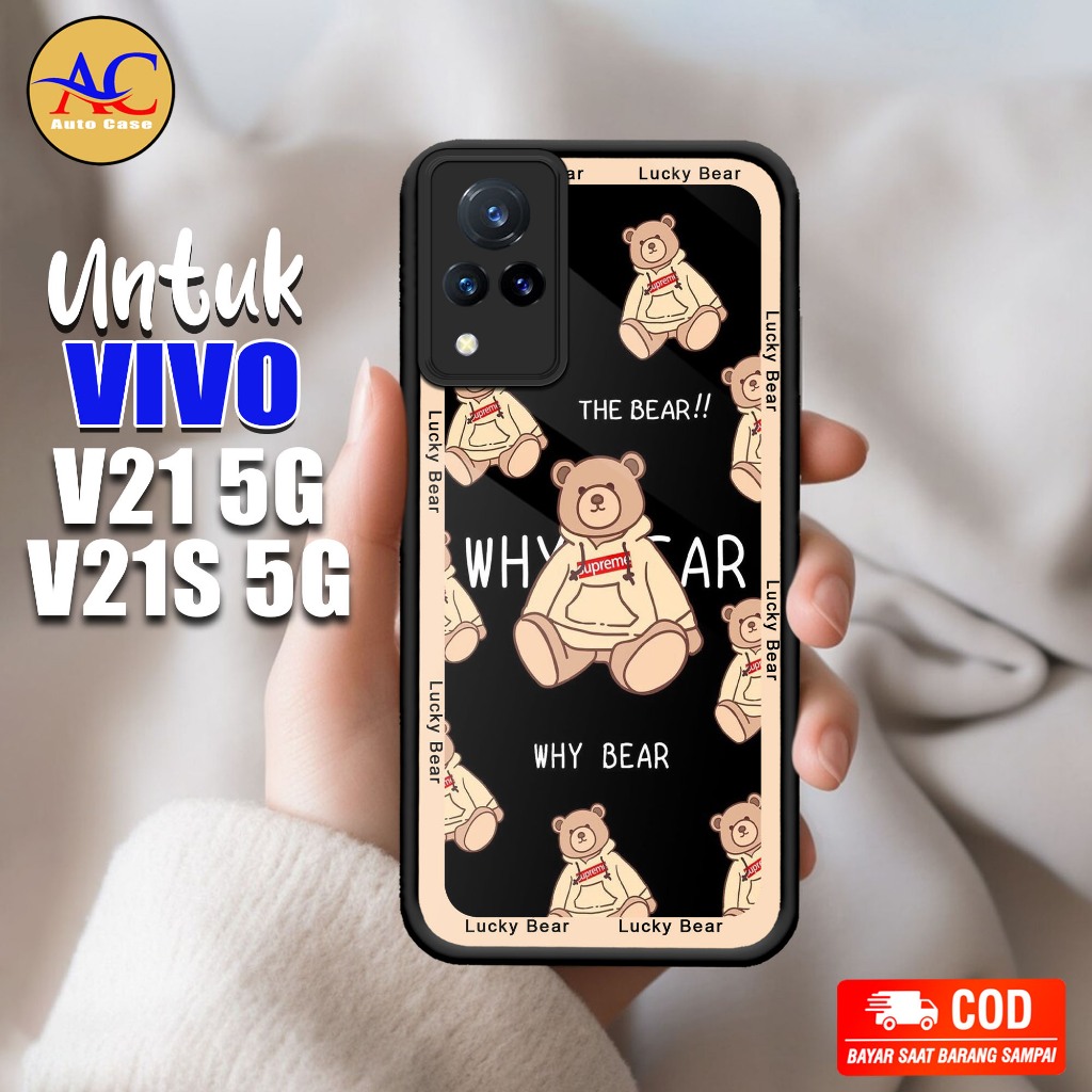 Case VIVO V21 5G V21S 5G Auto Motif BEAR Case 2D Casing HP Hardcase Softcase Glossy