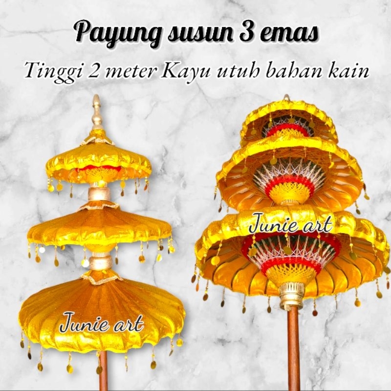 Payung susun 3 emas payung keraton payung dekorasi payung tedung payung jaranan
