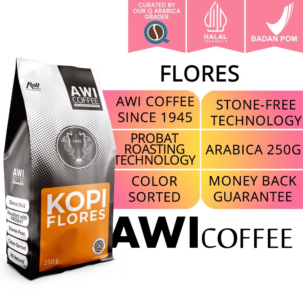 

FLORES BAJAWA 250gr | Specialty Arabica Roasted Coffee | Kualitas Ekspor | AWI COFFEE