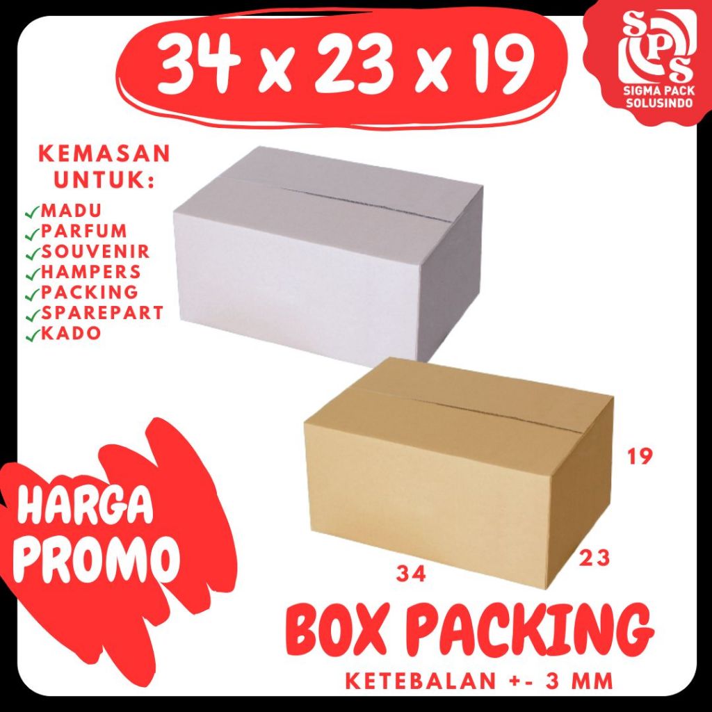 

Kardus A1 34x23x19 Packing Karton Kotak Kemasan Olshop Sparepart Dus Souvenir Botol Kosmetik Jamu Madu