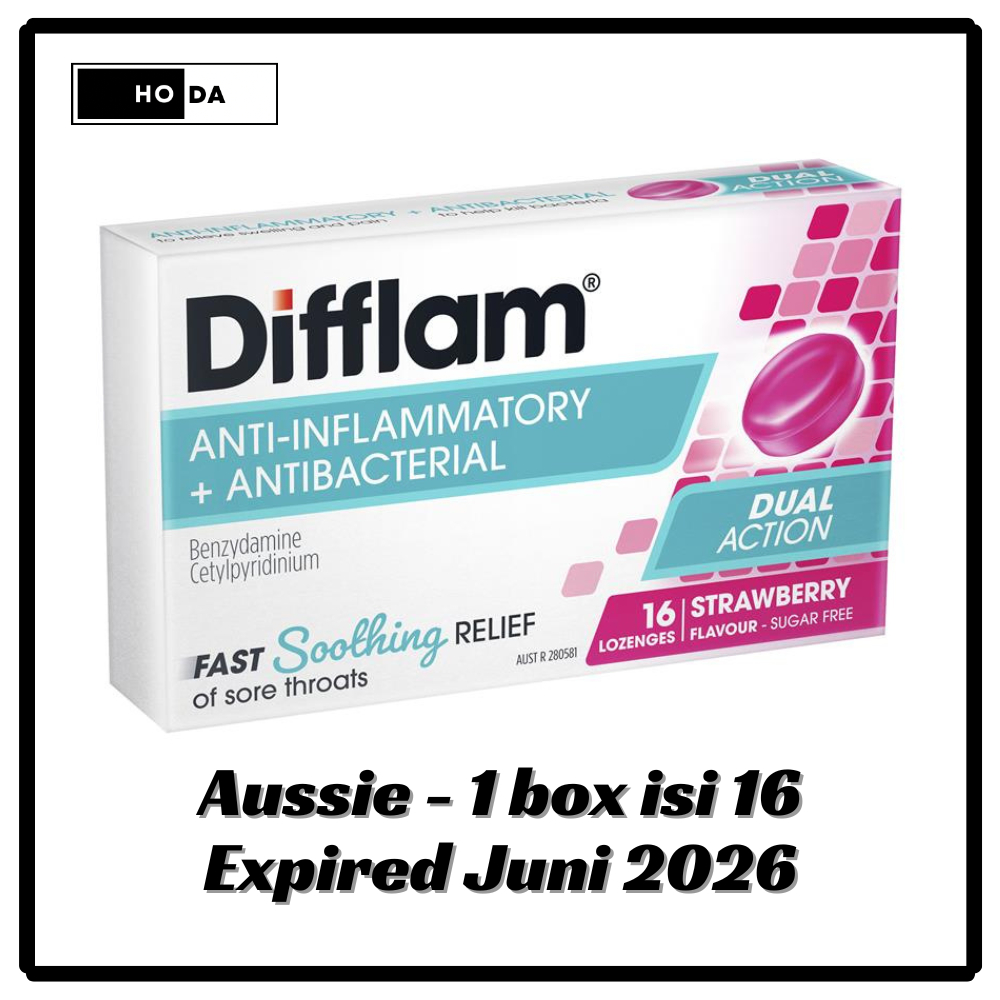 

Sugar Free Lozenges Difflam Dual Action Strawberry Aussie 16
