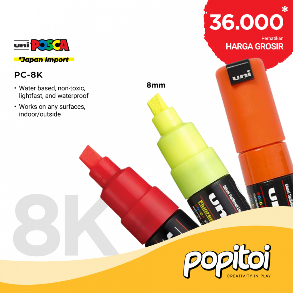 

UNI POSCA PC-8K Paint Marker (Broad Tip) Spidol warna warni PC 8K PC8K