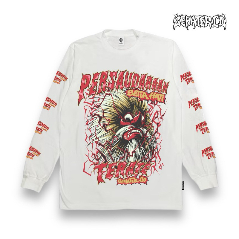 long sleeve psht barong putih sh terate kaos psht lengan pajang terate