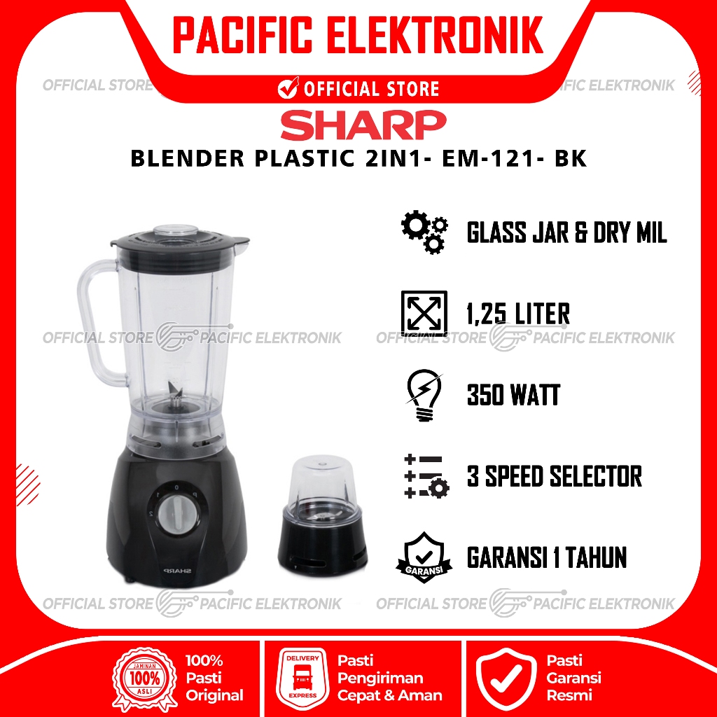 Blender Sharp 1,25 Liter EM-121-BK / EM121BK / 121BK