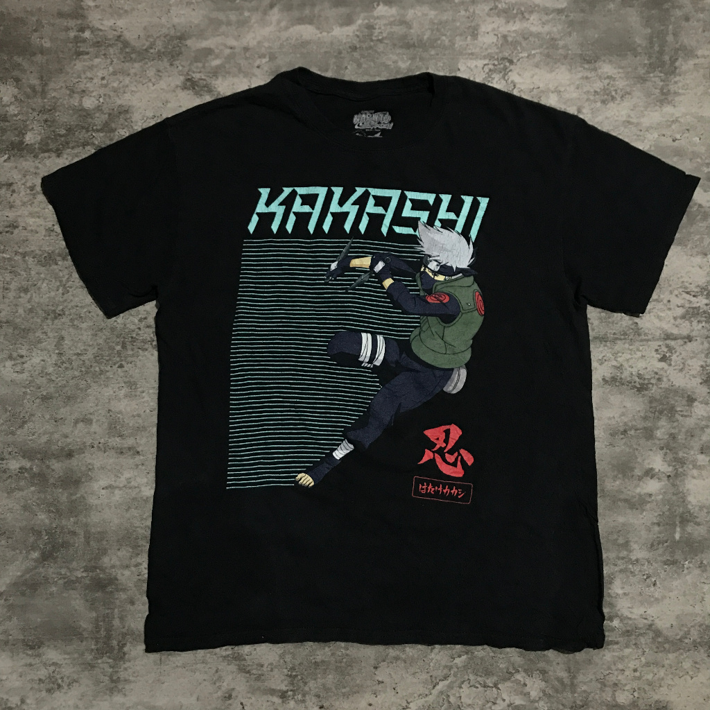 Kaos Animasi Naruto Karakter Kakashi Official Hitam Keren Spesial