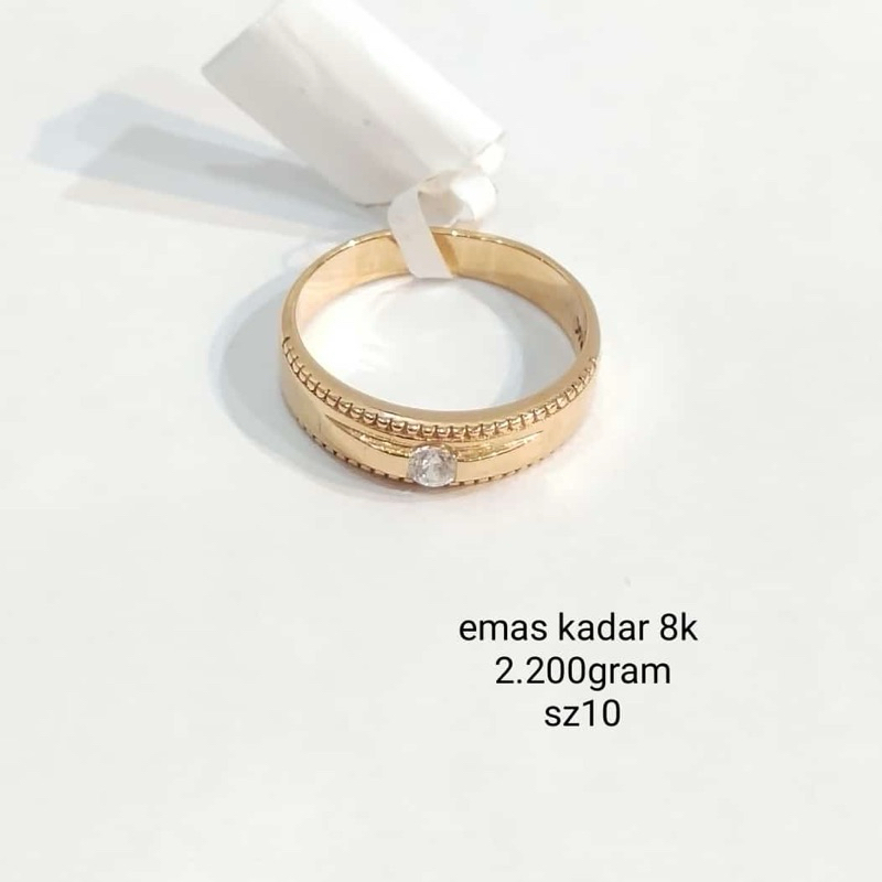 Cincin Emas Asli Model Diamond Kadar 375%/8Karat
