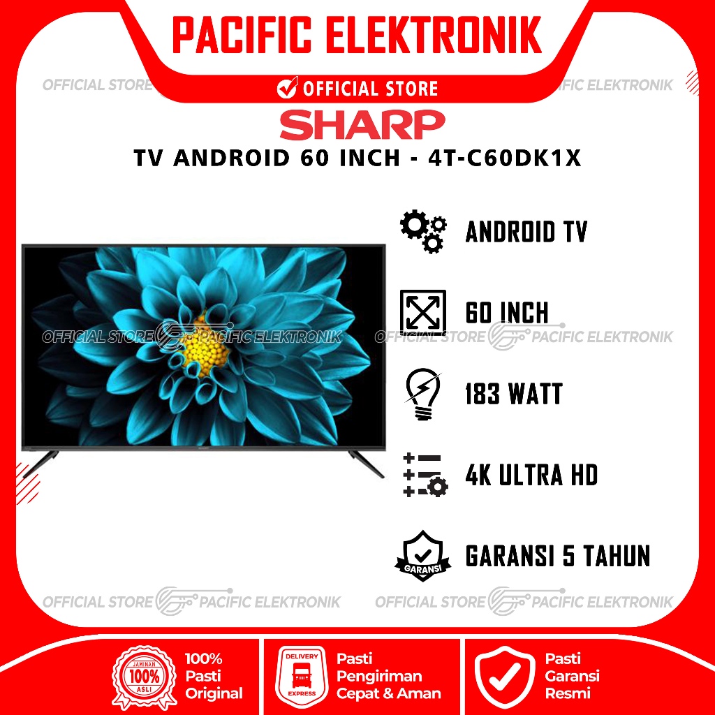 TV LED Sharp Android GoogleTV 60inch 4T-C60DK1X / 60DK1X / 60DK