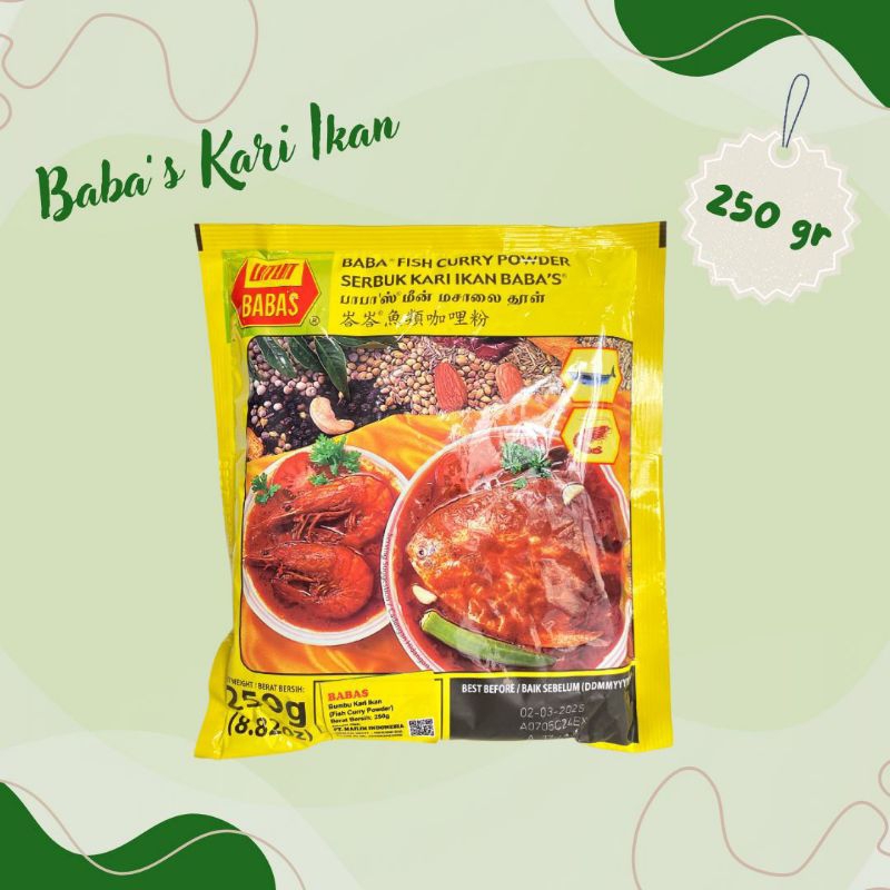 

SERBUK KARI IKAN BABAS 250 GR / BABA FISH CURRY POWDER 250 GR