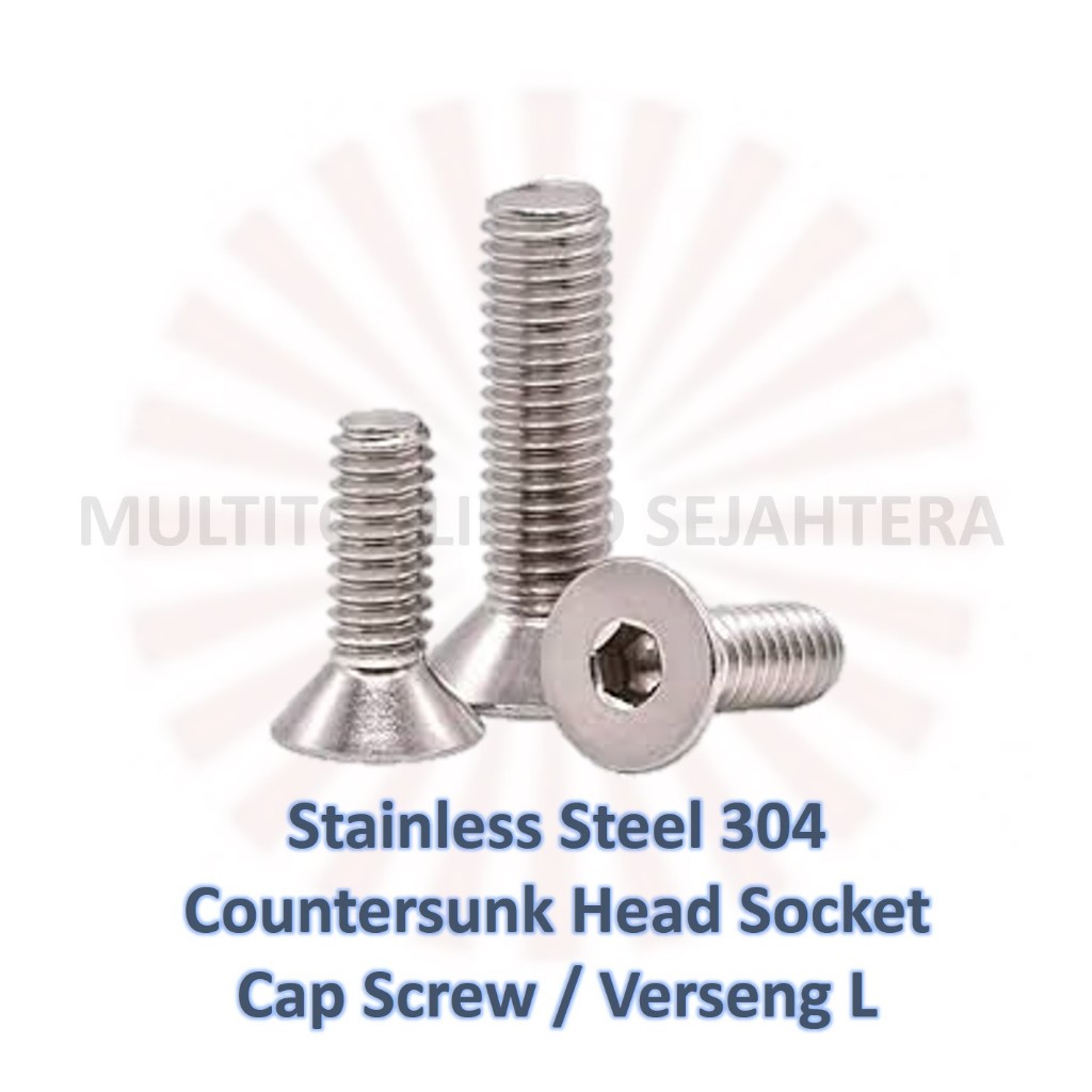 JFL SS M3 Countersunk L Baut Verseng L M3 X 6 - 30 Stainless Steel 304