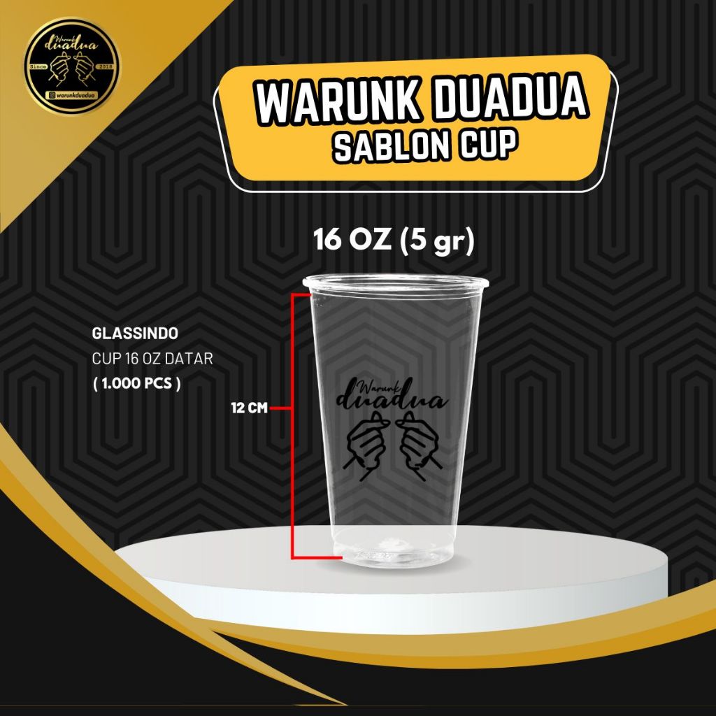 Sablon Cup 16 Datar Glassindo / 1.000pcs