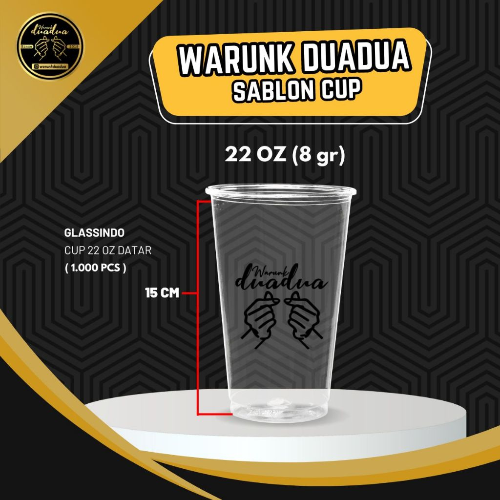 Sablon Cup 22 Datar Glassindo / 1.000pcs