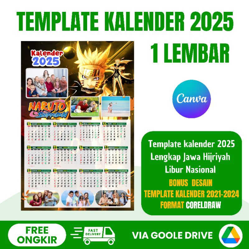 

Template Canva Kalender 2025 1 Lembar Lengkap Jawa Hijriyah dan Libur Nasional