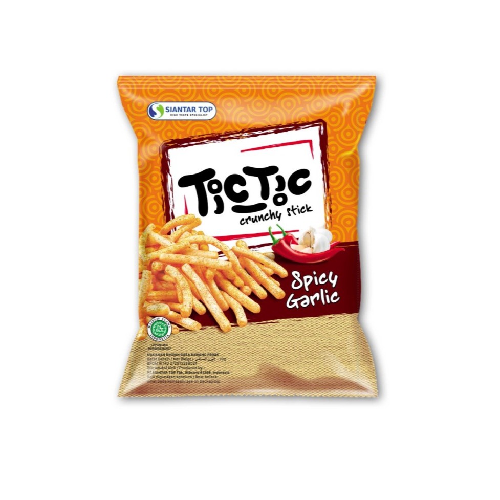 

tic tic crunchy stick spicy garlic 70gr - tic tic spicy garlic crunchy stick