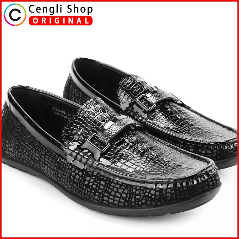 PL11 SEPATU PANSUS PLAYBOY PRIA ORIGINAL LOAFER KULIT BRANDED HITAM