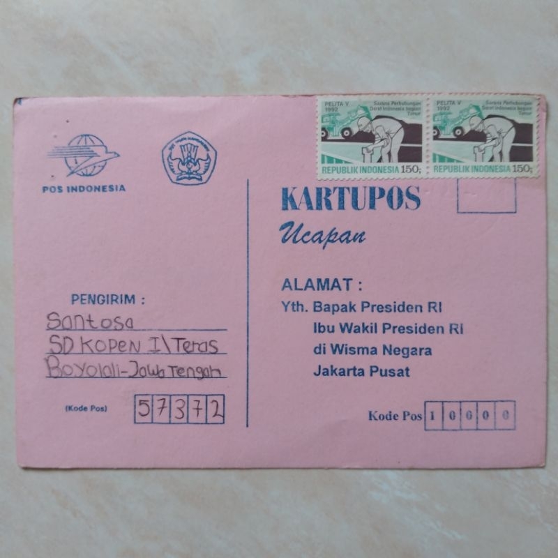 

Kartu Pos Jadul Ucapan Selamat Terpilihnya Gus Dur Megawati sbg Presiden Wapres 1999 - YN1858