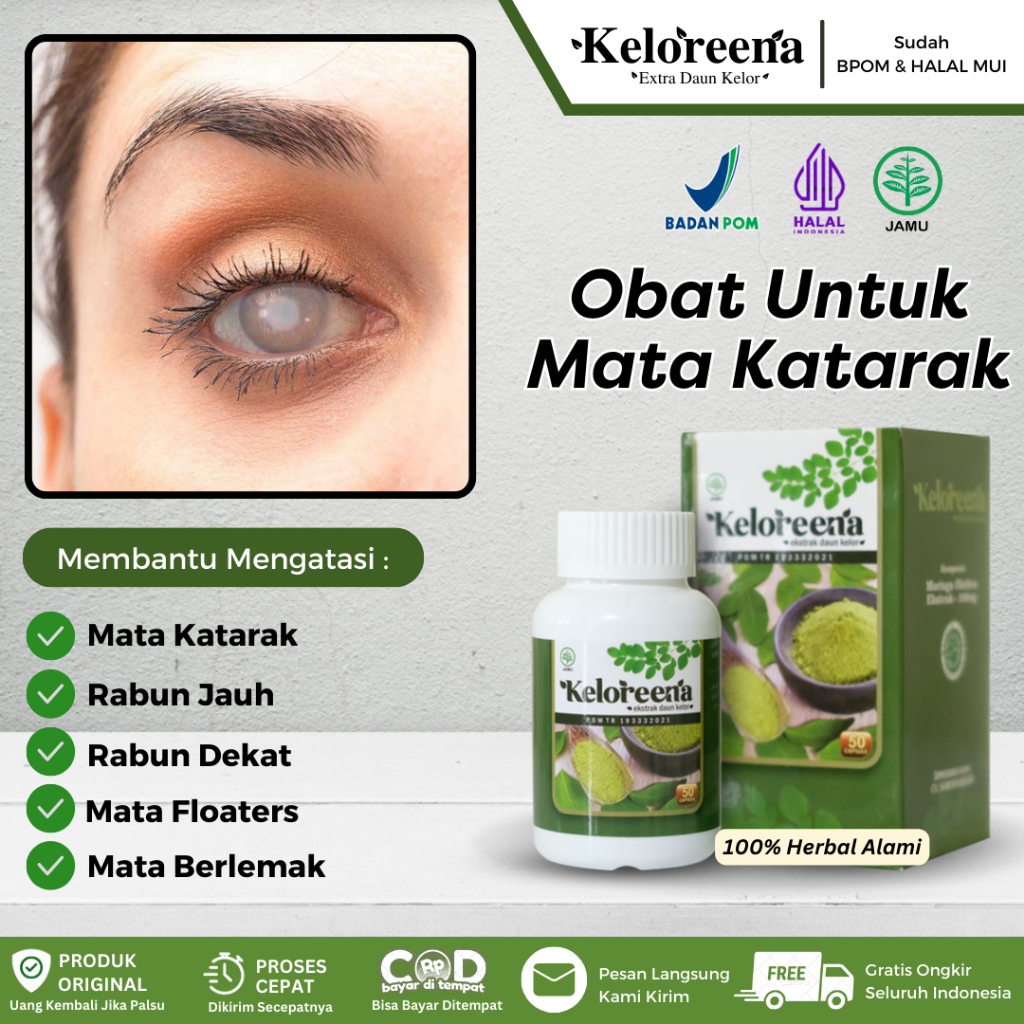 Keloreena Kapsul - Obat Mata Katarak, Mata Rabun, Mata Berlemak, Mata Ptregium, Mata Floaters, Mata 