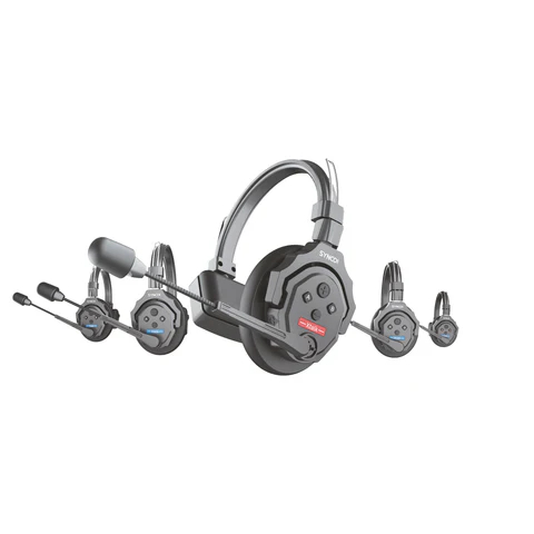 Synco X-Talk X5 Wireless Intercom System with 5 Single-Ear Headsets XTalk Nirkabel Interkom