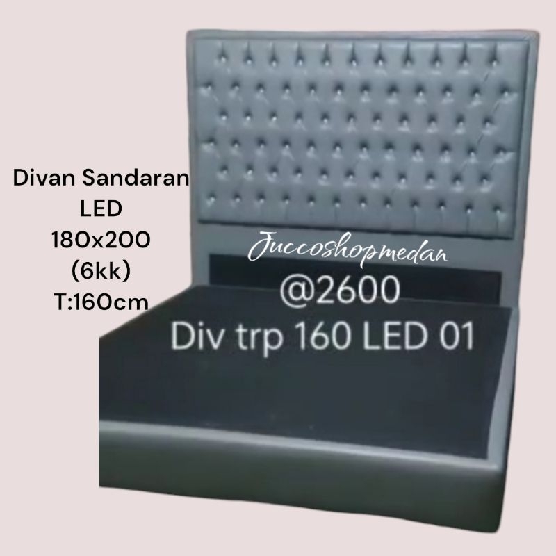 [ Jucco ] Divan Sandaran LED Tempahan 180x200 - Dipan Sandaran Minimalis Set - Sandaran Springbed Mu