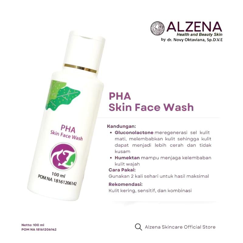 PHA SKIN FACE WASH ALZENA SKINCARE HALAL&BPOM