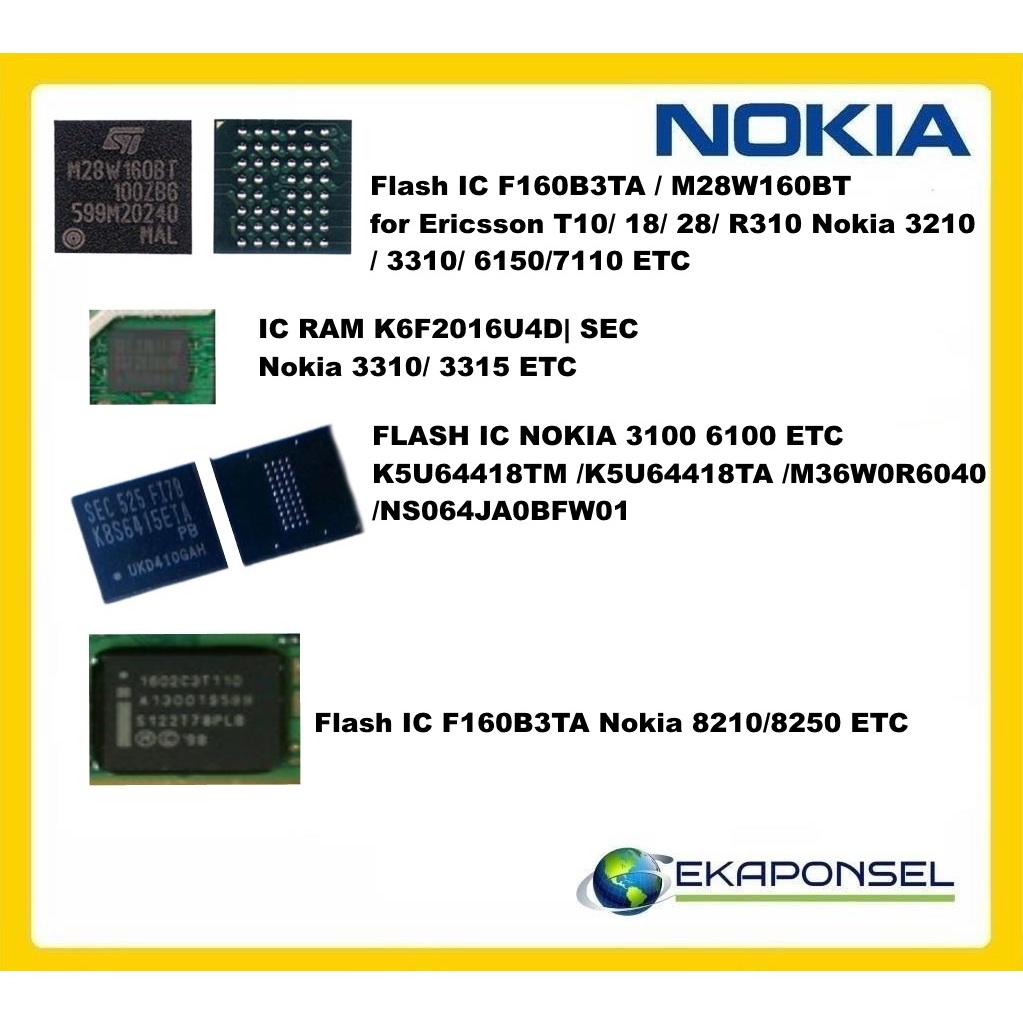 Flash IC F160B3TA for Ericsson T10/ 18/ 28/ R310 Nokia 3210/ 3310/ 6150/ 7110 8250 8210 3100 6100