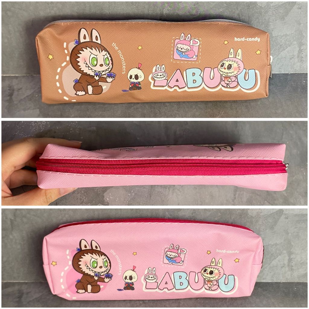 

kotak pensil viral murah lucu aksesoris tempat pensil resleting karakter labubu