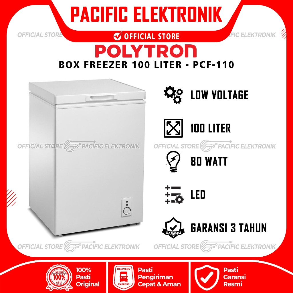 Box Freezer / Chest Freezer Polytron 100 Liter PCF 118 / PCF118