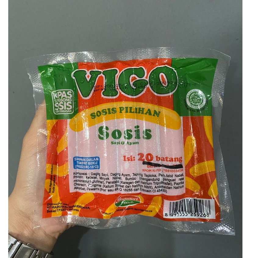 

VIGO Sosis Sapi Kombinasi Ayam isi (20 pcs) 450 Gram