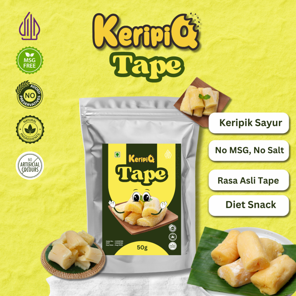 

KeripiQ Tape 50gr Manis dan Renyah Keripik Sayur Camilan Rendah Kalori Tanpa MSG