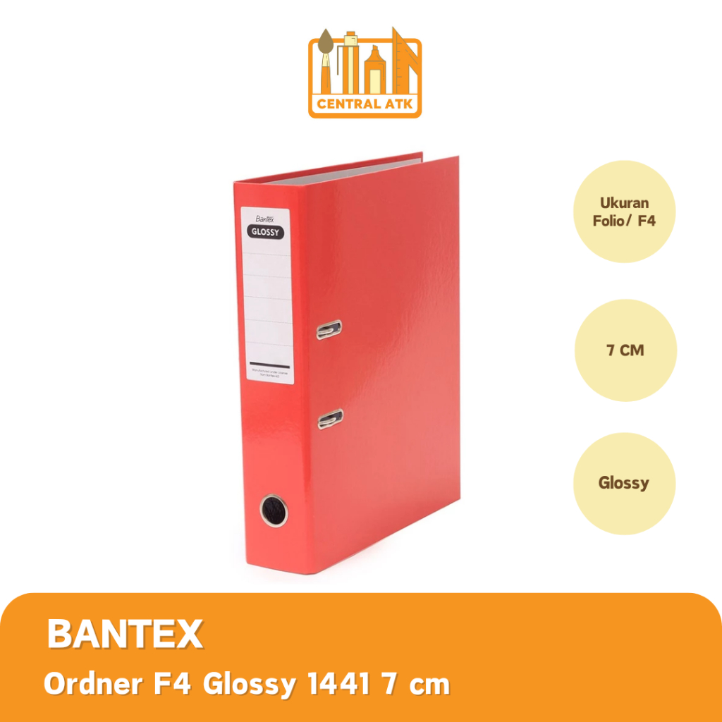 

ORDNER BANTEX F4 GLOSSY 1441-09 7cm WARNA RED