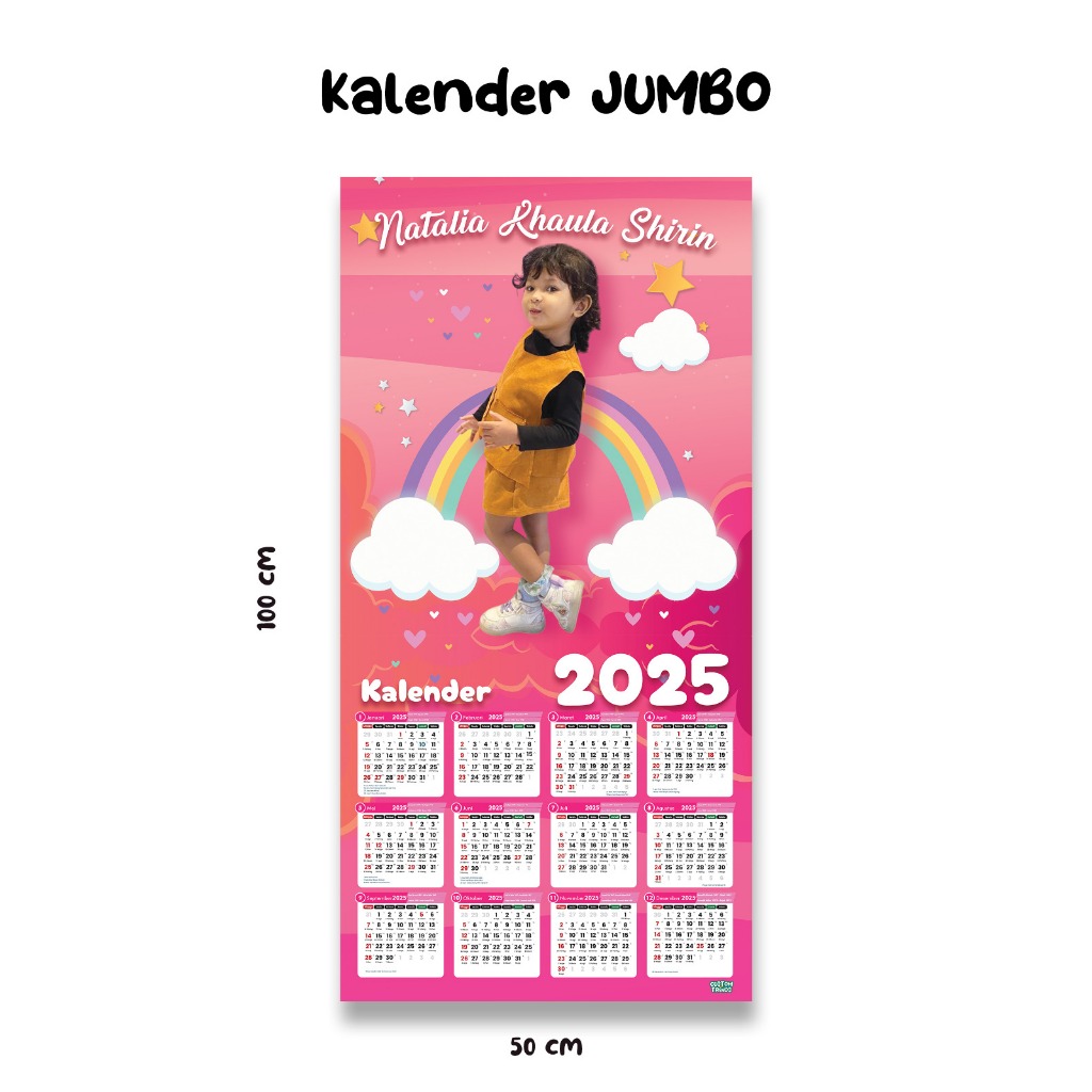 

Kalender Dingding 2025 Custom Nama + Foto Desain Modern Elegan