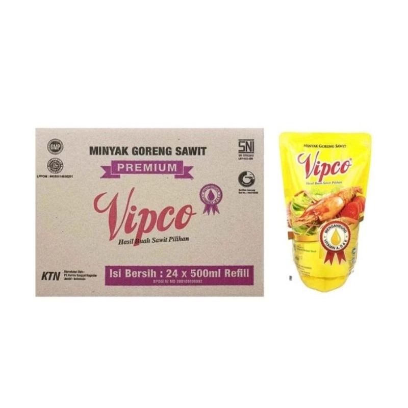 

MINYAK GORENG VIPCO 500ML 24 PCS/KARTON