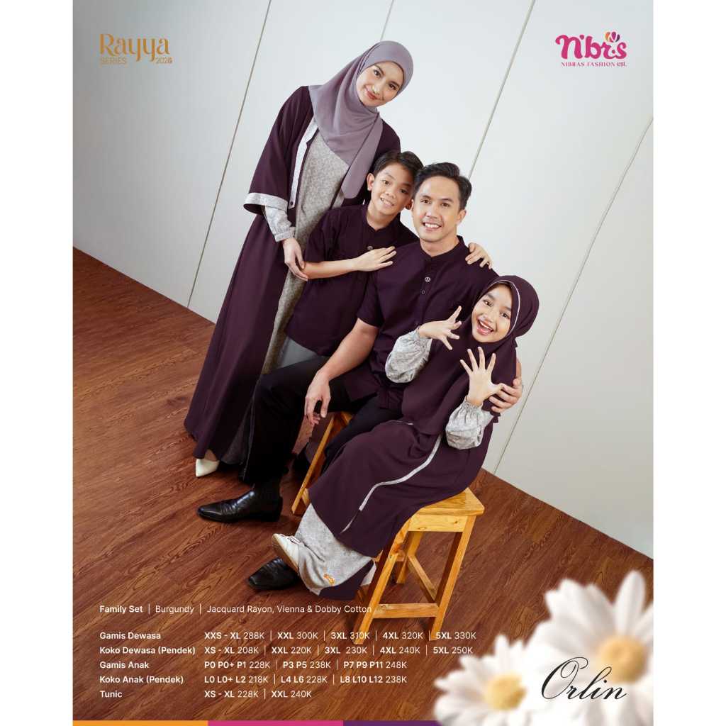 SARIMBIT NIBRAS ORLIN BURGUNDY// COUPLE NIBRAS ORLIN BURGUNDY