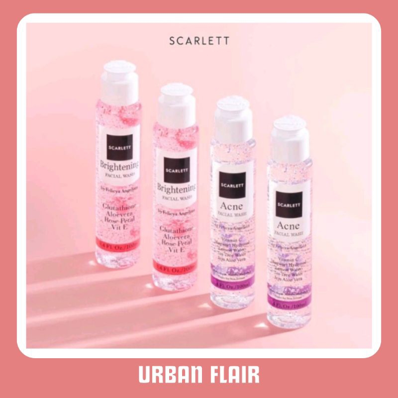 SCARLETT Facial Wash Brightening/ Facial Wash Acne 100ml, Sabun pencuci muka scarlett original, menc