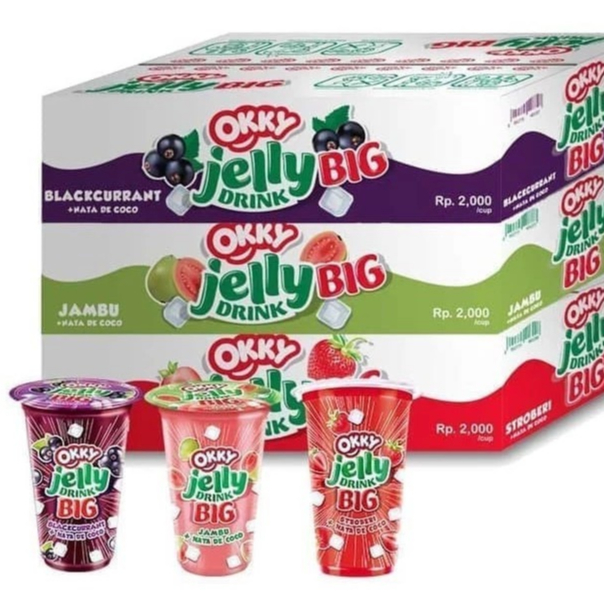 

Okky Jelly Drink BIG Jambu / Blackcurrant / Strawberry (1 Dus/ 24 Cup x 220ml)