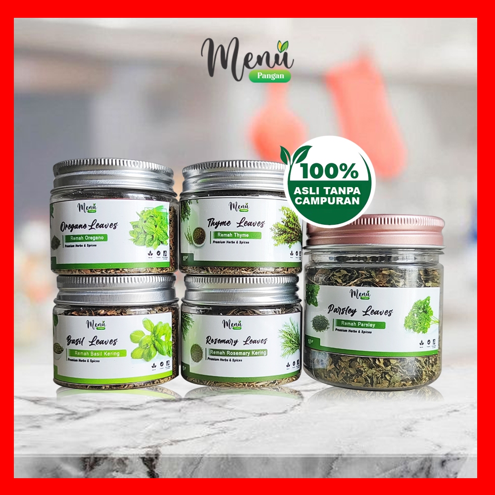 

Oregano / Parsley / Rosemary / Basil / Thyme Kering Dried Flakes Aromatic Herbs Bumbu Dapur