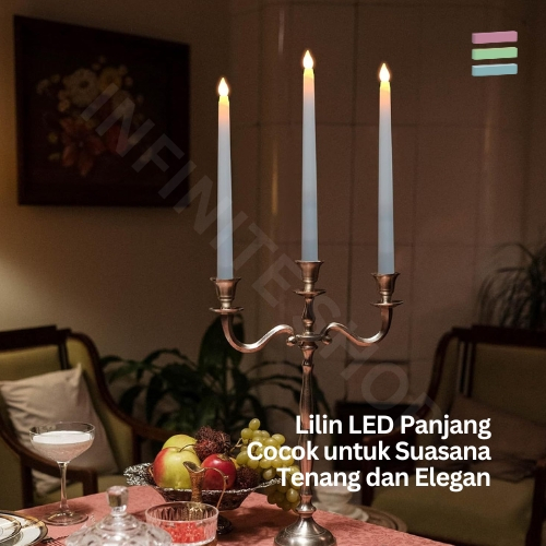 6PCS Lilin LED - Lilin Panjang Lampu Elektrik Lilin Lampu LED Putih LED hitam