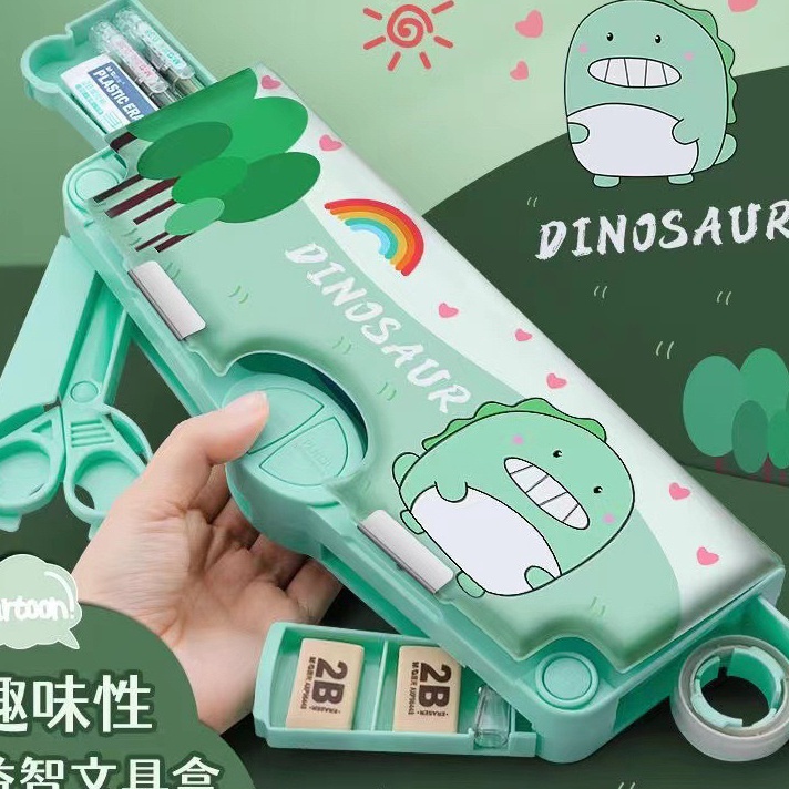 

MURAHMERIAH Kotak Pensil Multifungsi Lengkap Peruncing Gunting Isolasi Penghapus Penggaris