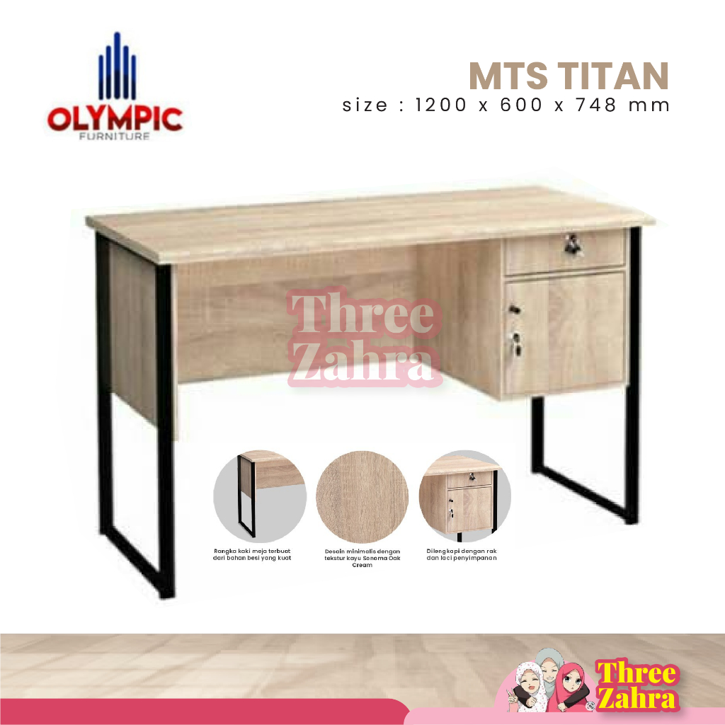 OLYMPIC MEJA BELAJAR MEJA TULIS MEJA KERJA MINIMALIS RANGKA BESI