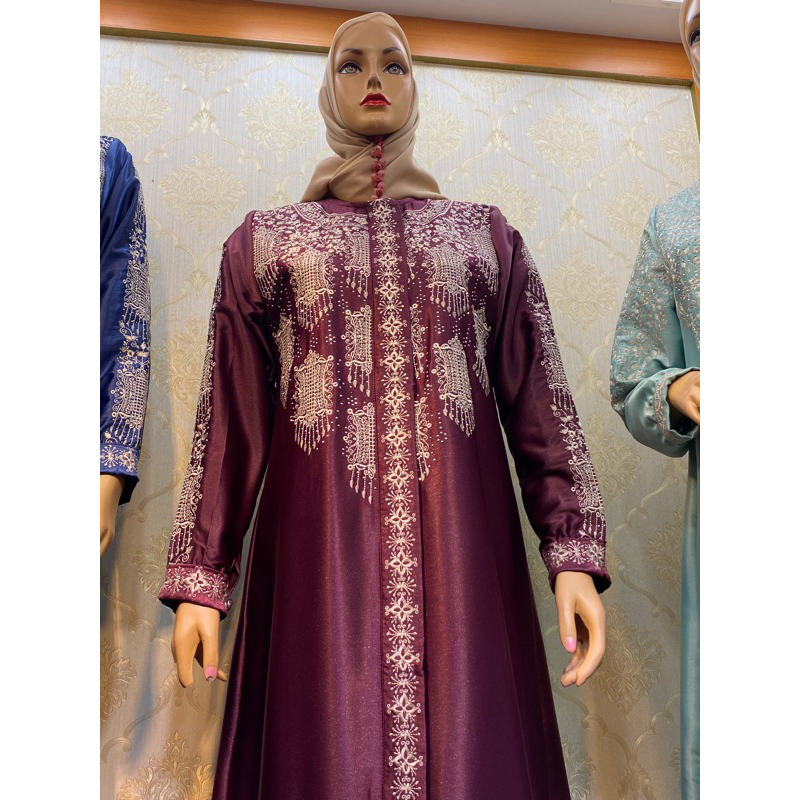 Gamis LD 100-140 Satin Kristal Motif Pintu Aceh 04