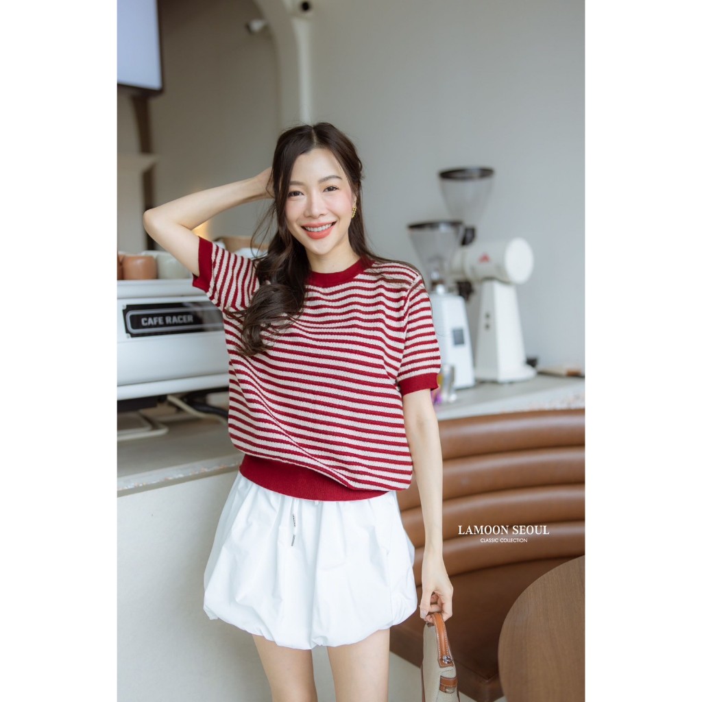 GIANTS GI-ANTS LAMOON SEOUL BANGKOK ATASAN KNIT RAJUT WANITA STRIPE SALUR GARIS GARIS
