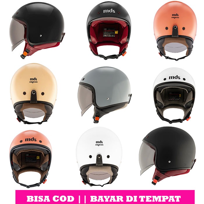 Helm mds magnum original helm retro pria wanita sni