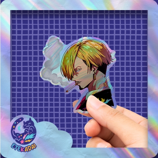 

Stiker Hologram Anime One Piece Sanji Smoke
